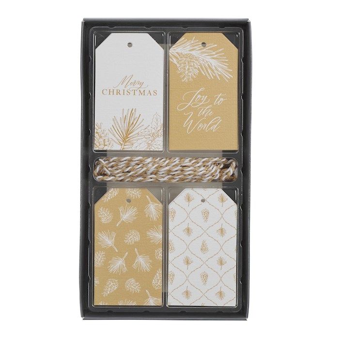 Christmas Gift Tags Gold White
