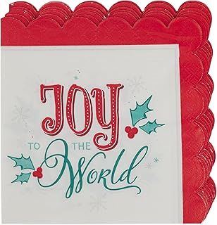 Joy to the World Scalloped Edge Napkins