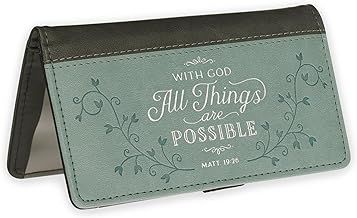 Checkbook Wallet Teal/Gray All Things Are Possible Matt. 19:26