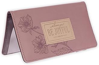 Checkbook Wallet Mauve Be Joyful 1 Thess. 5:16-18