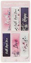 Magnetic Bookmark Set of 6 - Floral Watercolor Faith, Hope, Love