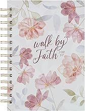 Journal Spiral White Floral Walk By Faith 2 Cor 5:7