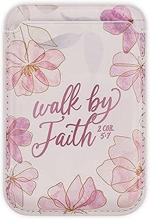 Phone Wallet Magnet White Floral Walk by Faith