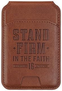 Phone Wallet Magnetic Leather Brown Stand Firm