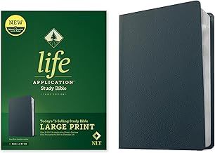 NLT Life Application Study Bible, Third Edition, Large Print (Genuine Leather, Navy Blue, Red Letter)