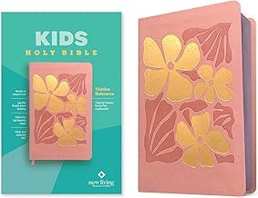 NLT Kids Thinline Reference Bible Tropical Flowers Dusty Pink