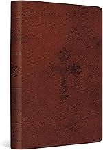 ESV Compact Bible - Walnut TruTone, Weathered Cross