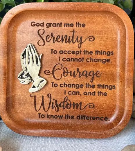 Serenity Prayer Cedar Prayer Tray