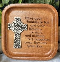 Irish Blessing Cedar Prayer Tray