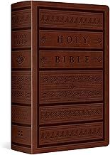ESV Giant Print Red Letter Personal Size Bible - TruTone Brown, Engraved Mantel