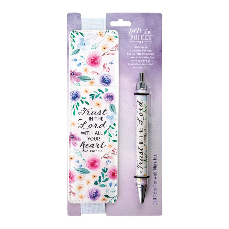 Pen and Pocket Set: Floral Design - Trust In The Lord - Proverbs 3:5-6