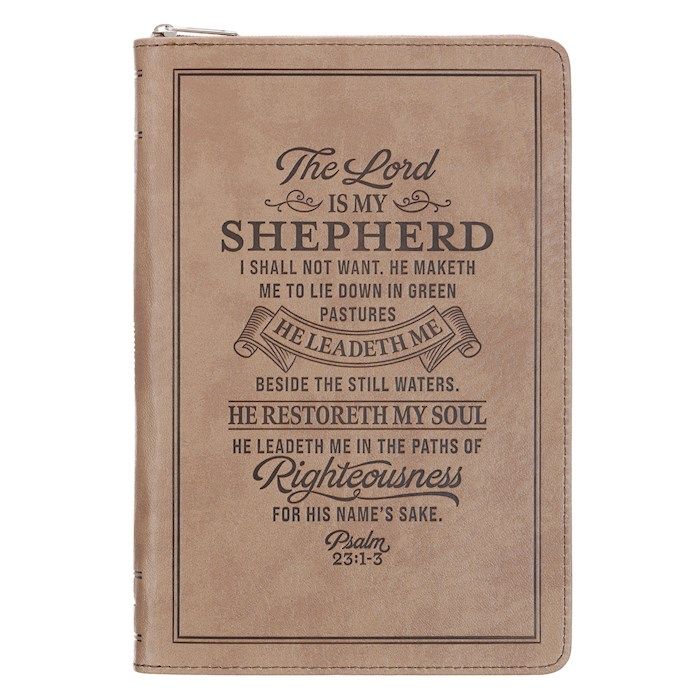 Journal Slimline Zip Tan The Lord Is My Shepherd Ps. 23:1-3