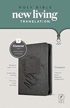 NLT Compact Zipper Bible, Filament Enabled (LeatherLike, Charcoal Patch, Red Letter)