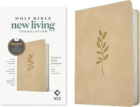 NLT Premium Value Compact Bible, Filament Enabled (LeatherLike, Ivory Vine)