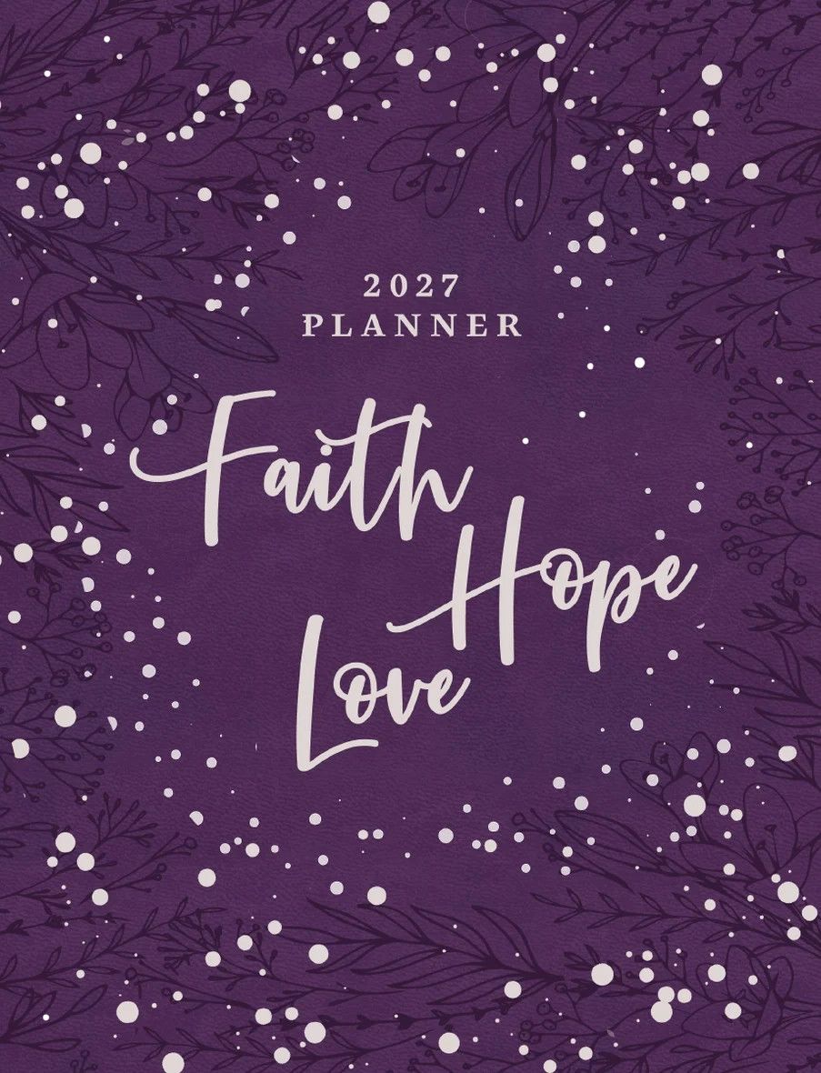 2027 NKJV  Scripture Planner Purple Leathersoft - Faith Hope Love
