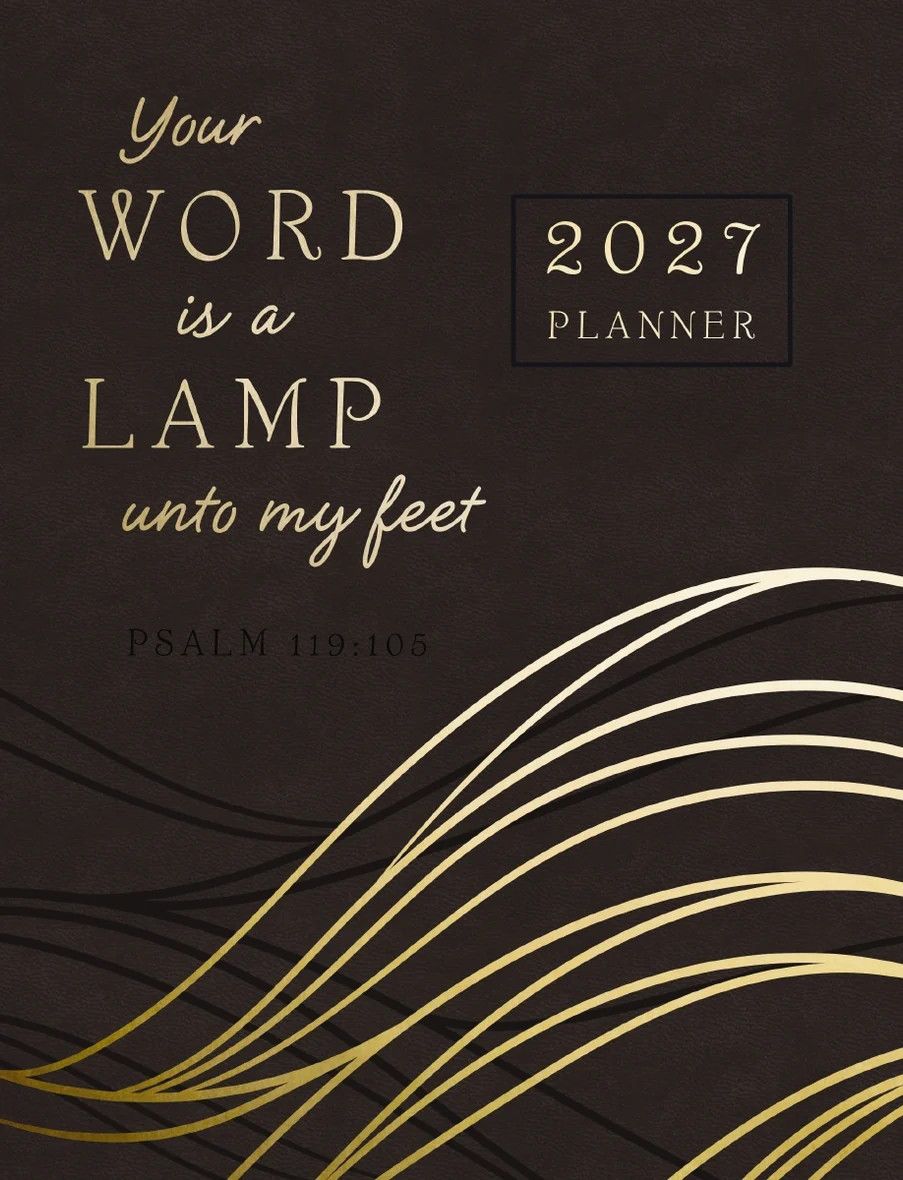 2027 NKJV  Scripture Planner Charcoal Leathersoft - Psalm 119:105