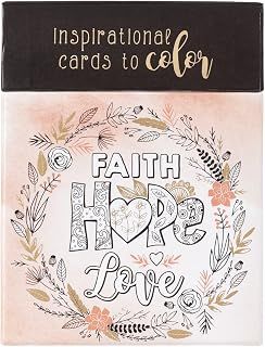 Faith Hope Love Coloring Cards - Inspirational Cards to Color