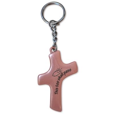 Palm Cross Key Chain - This To Shall Pass
