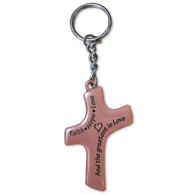 Palm Cross Key Chain - Faith Hope Love