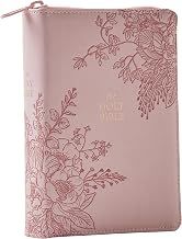 KJV Compact Large Print Bible, Pink Leathersoft Zipper Closure, Red Letter, Comfort Print