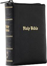KJV Compact Large Print Bible, Black Leathersoft Zipper Closure, Red Letter, Comfort Print