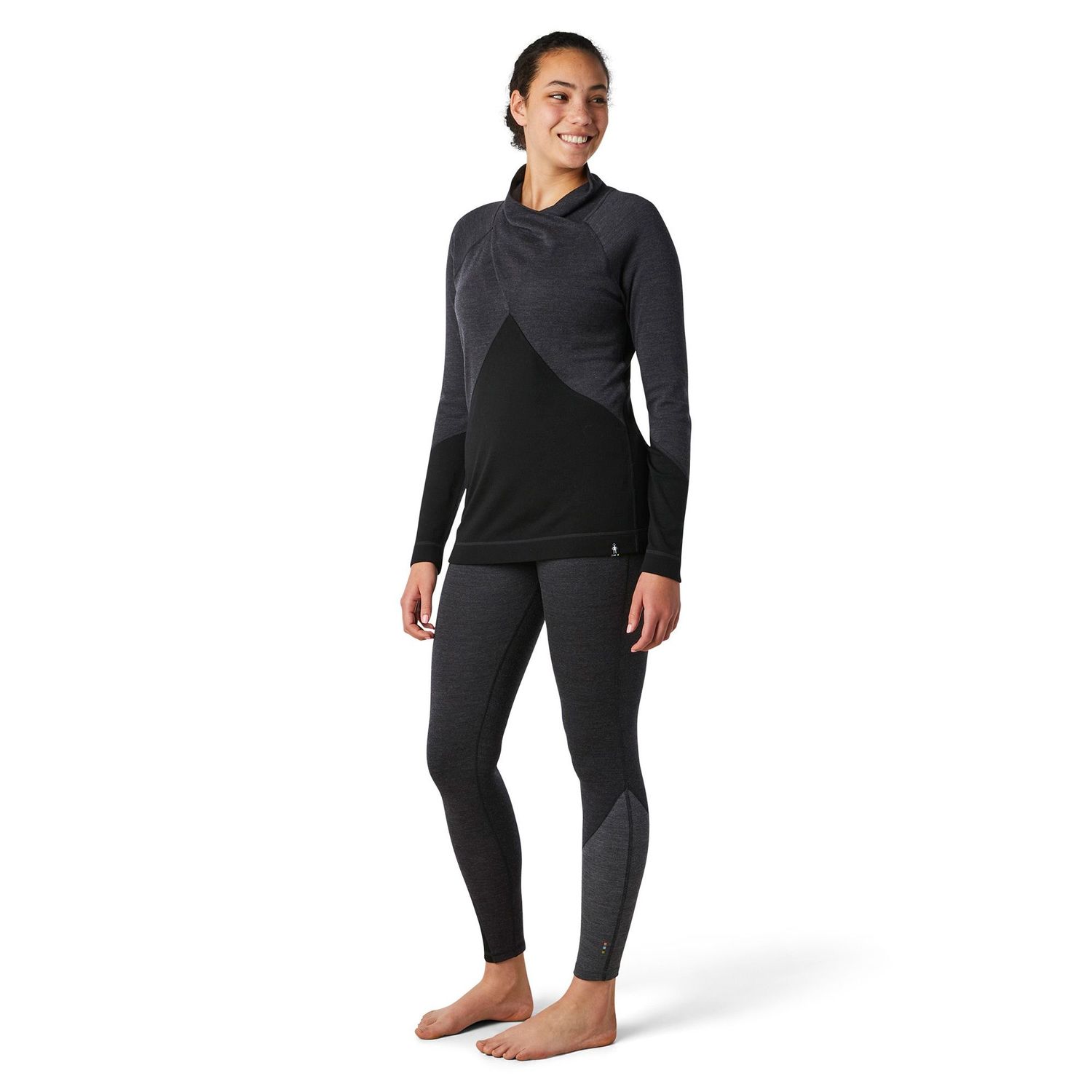 SmartWool Women&#39;s Merino 250 Crossover Neck Top Charcoal Heather