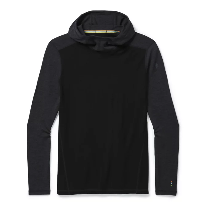 SmartWool Men&#39;s Merino 250 Baselayer Hoodie Black-Charcoal, Size: Large