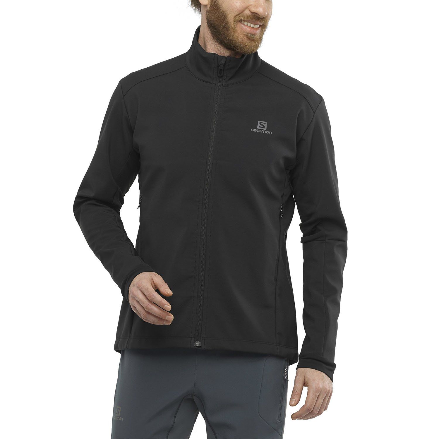 Salomon Men&#39;s Agile SoftShell Jacket Black