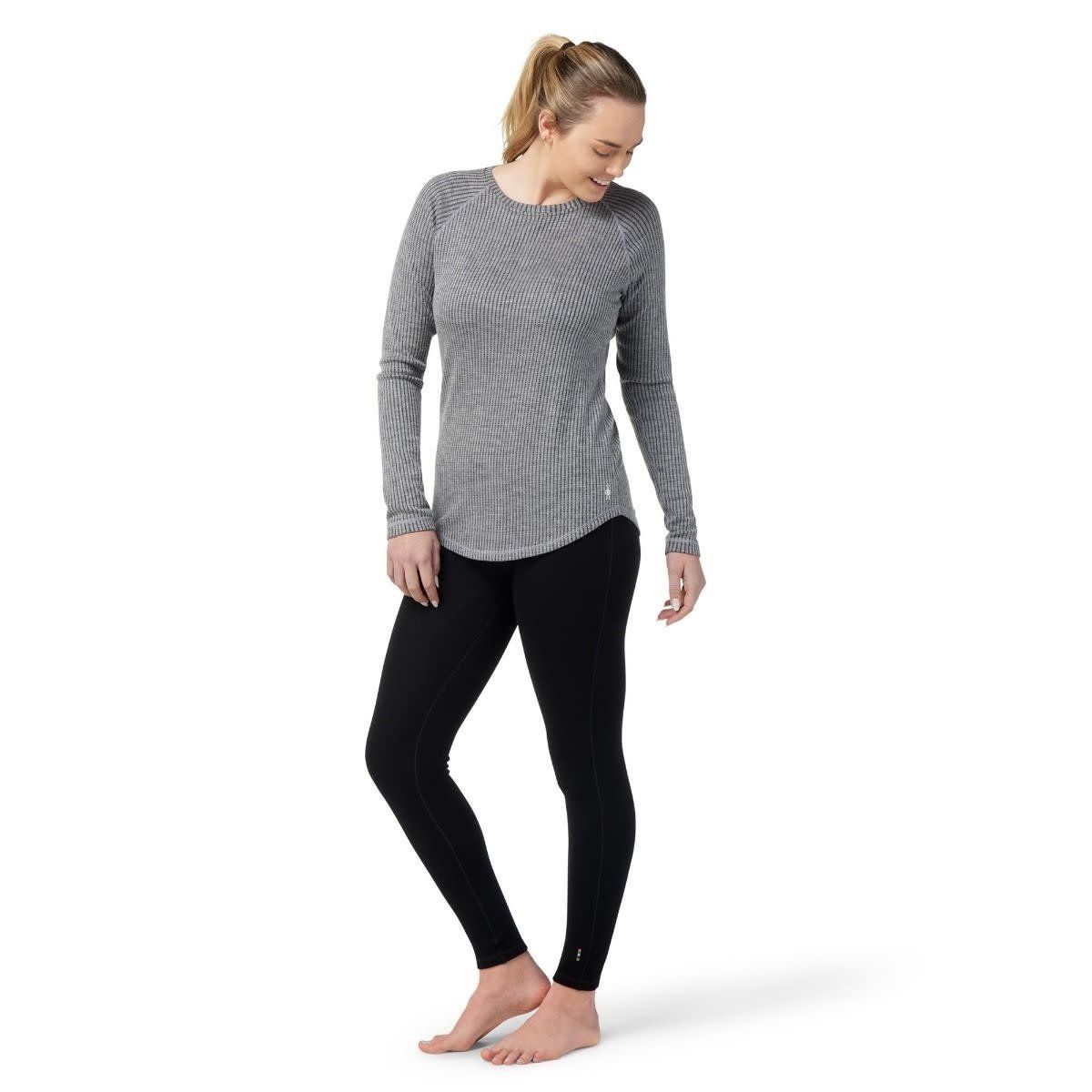 SmartWool Womens Thermal Rib Crew -LIGHT GRAY HEATHER