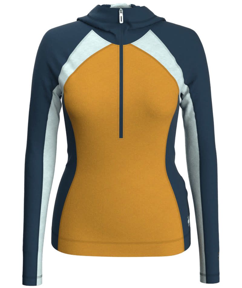 SmartWool Women&#39;s Classic Thermal 1/2 Zip Hoodie -Honey Gold Heather