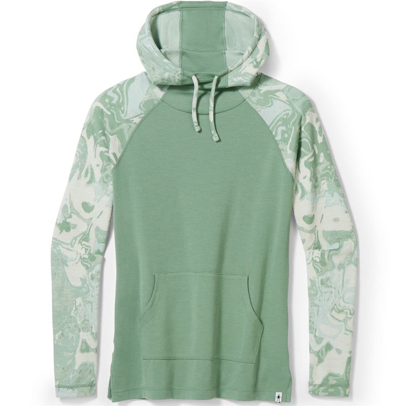 SmartWool Women&#39;s Thermal Merino Drape Neck Hoodie -Jade Marble