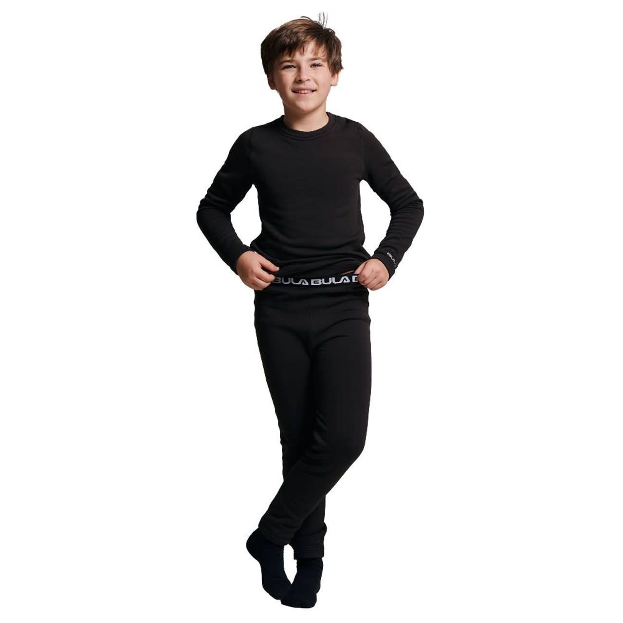 Bula Kids baselayer rainbow set -black XL
