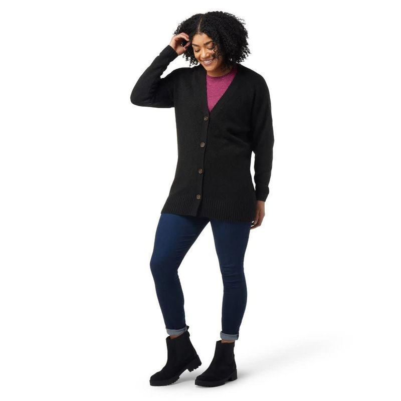 SmartWool Womens Cozy Lodge Cardigan- Charcoal Heather