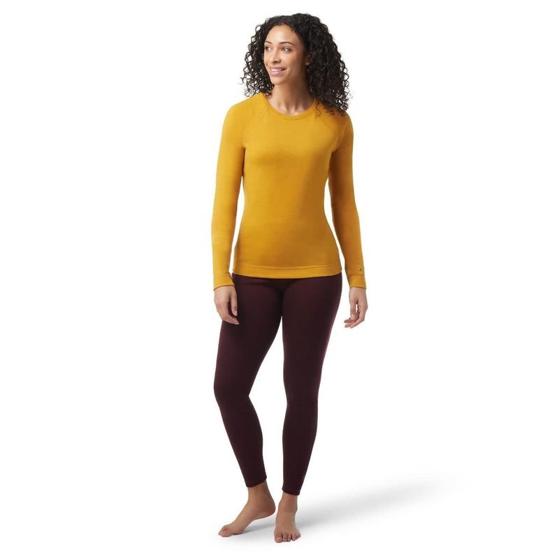 SmartWool Women&#39;s Merino 250 Baselayer Crew Med-HONEY GOLD HEATHER