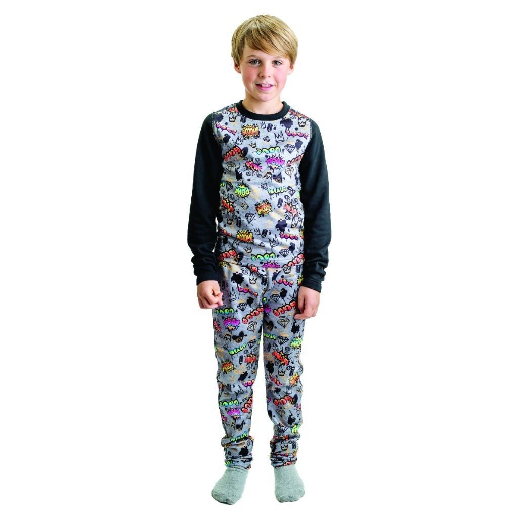 Bula Kids baselayer SPRAY GREEN set XS