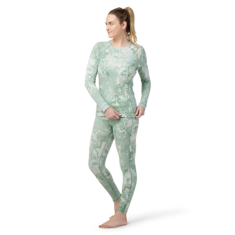 SmartWool Womens Merino 250 Baselayer Pattern Crew Boxed Med-JADE MARBLE
