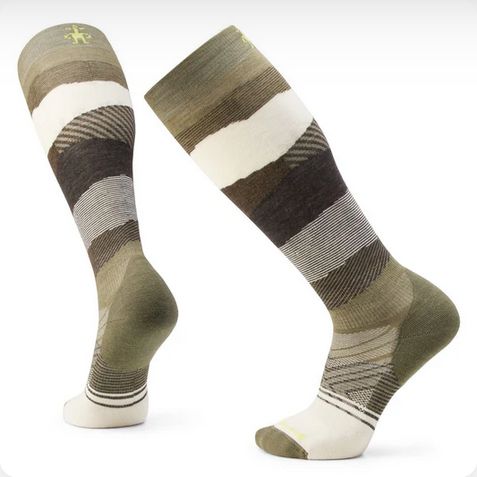 SmartWool Ski Targeted Cushion Pattern OTC Med -WINTER MOSS-NATURAL