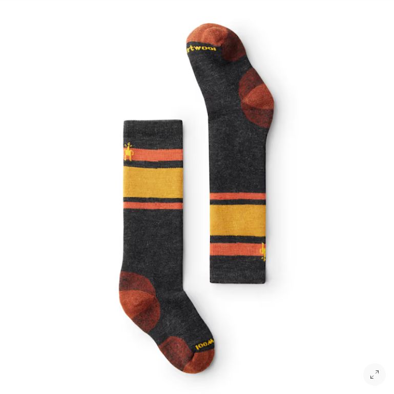 SmartWool Kids&#39; Wintersport Full Cushion Stripe Med- Charcoal