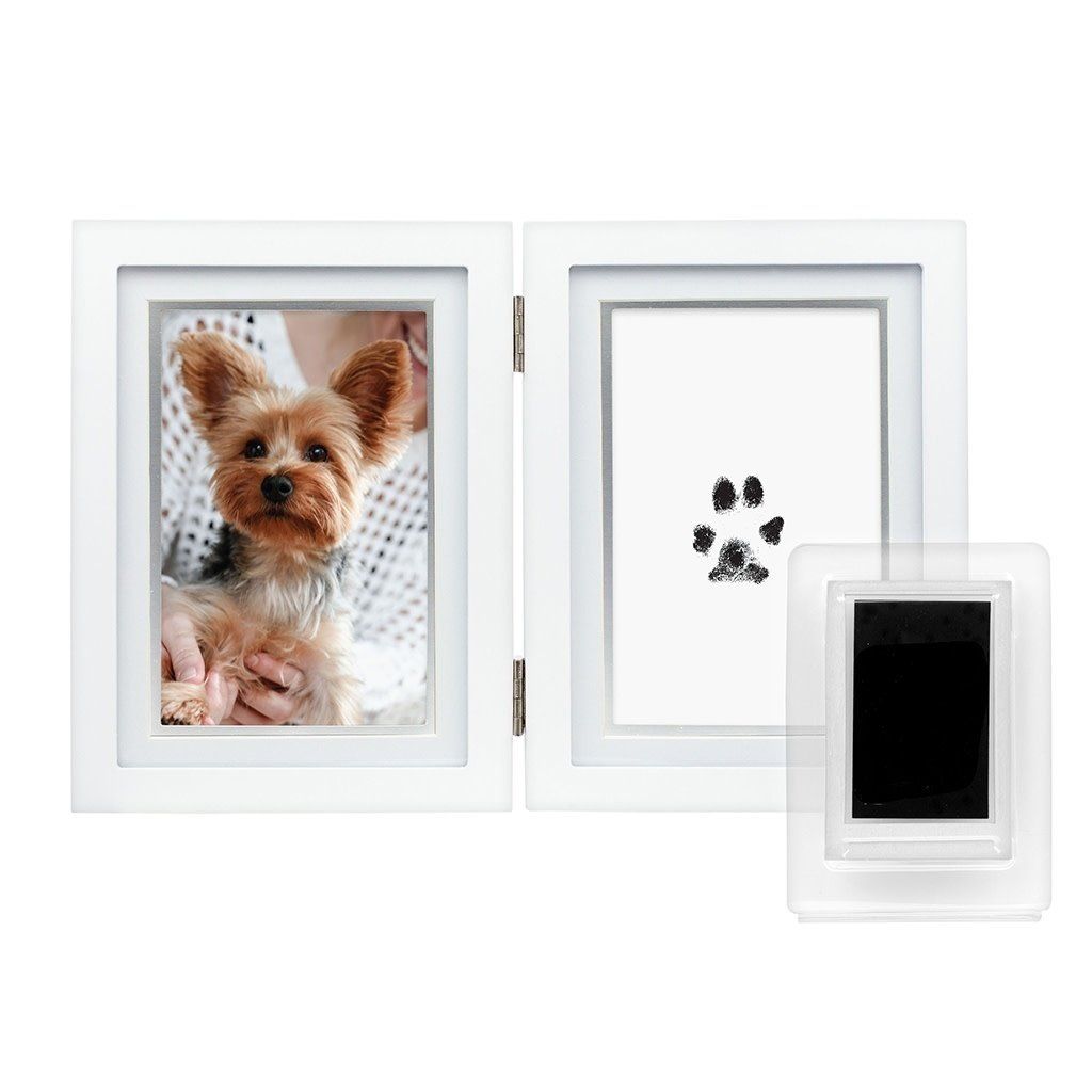 Pawprints Desk Frame and Clean Touch Ink Kit, White