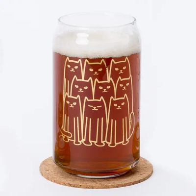 Cat Beer Can Pint Glass