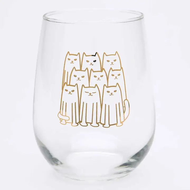 Cats Stemless Wine Glass
