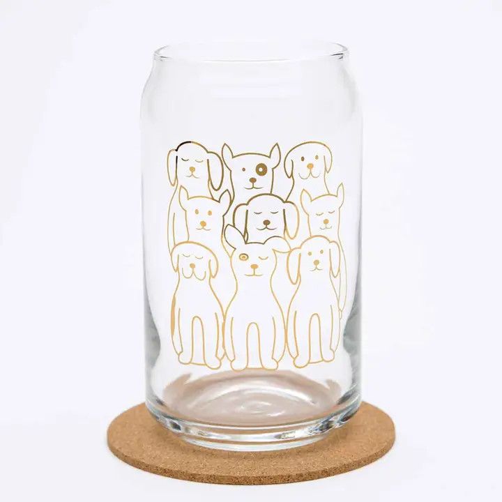 Dog Beer Can Pint Glass