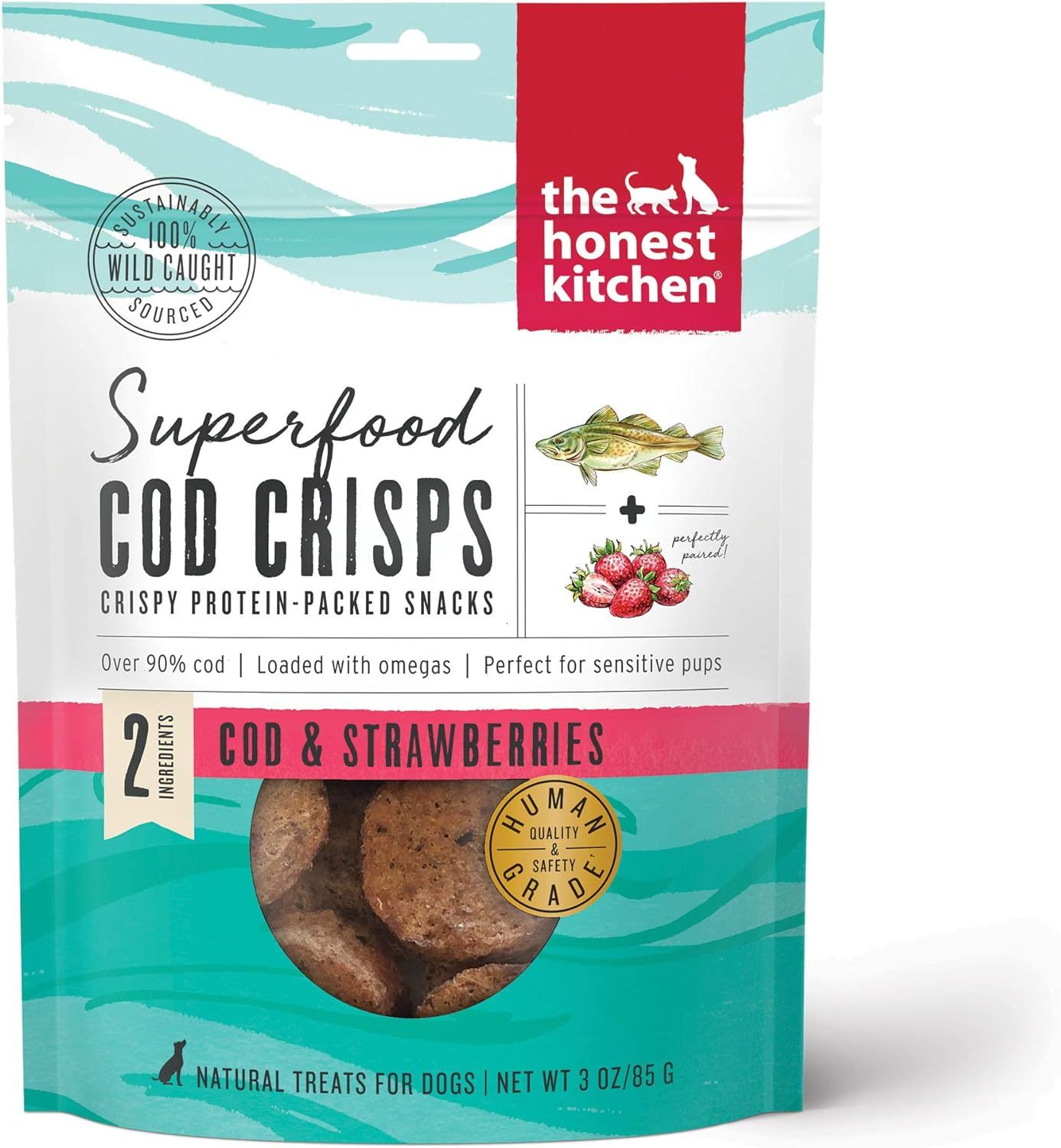 The Honest Kitchen Superfood Cod and Strawberry Crisps