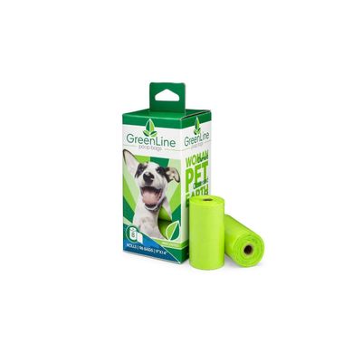 GreenLine Biodegradable Poop Bags - 8 Roll Pack