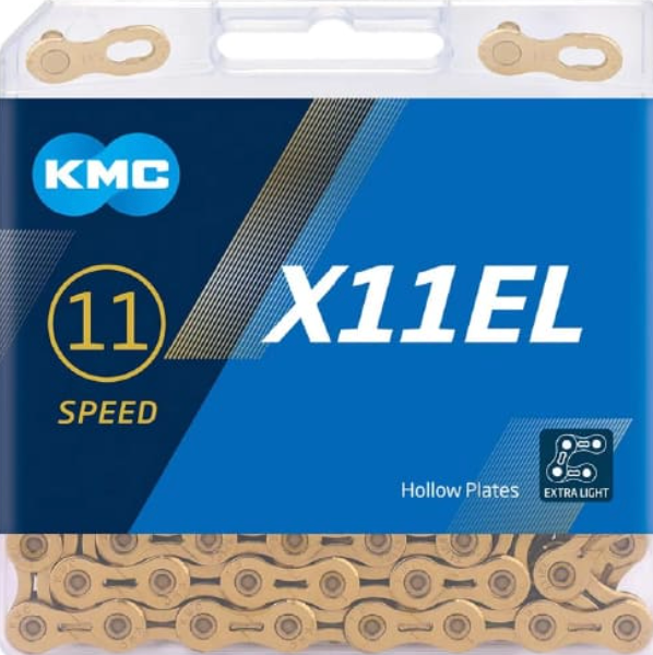 Cadena KMC X11EL oro 118l
