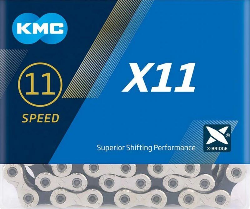 Cadena KMC X11 plata/negro 118l