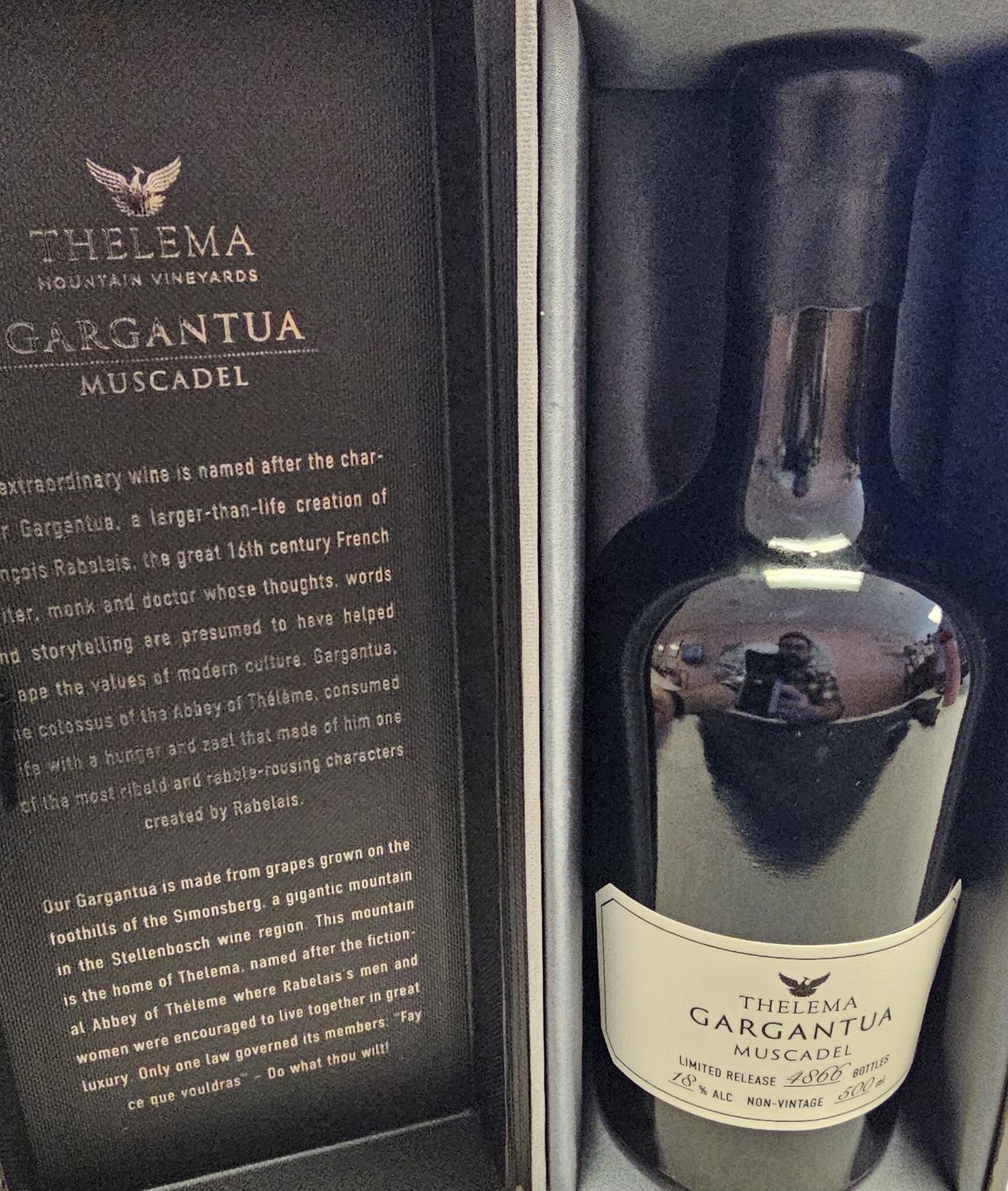 NV THELEMA GARGANTUA LATE HARVEST MUSCADEL 500ml