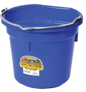 BUCKET 20QT FLAT BACK BLUE