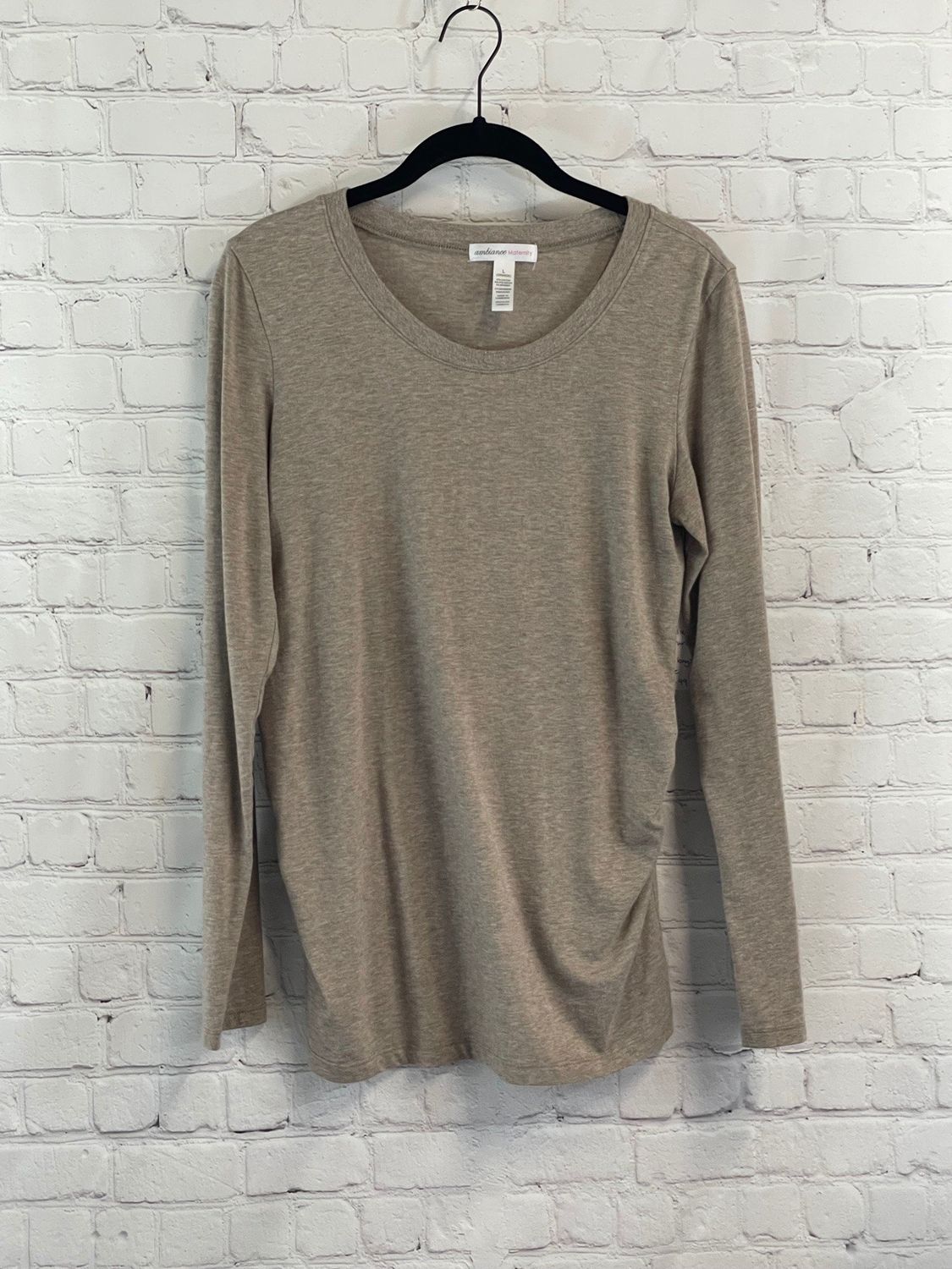 Ambiance Maternity, Tan, Long Sleeve, Large