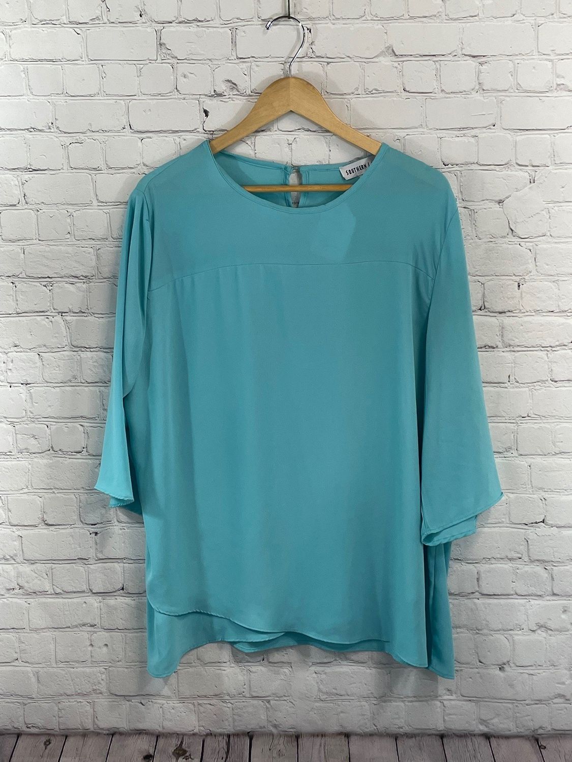 Southern Lady, Turquoise, 3/4 Sleeve, XL